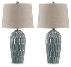 Hadbury Pale Blue/Teal Table Lamp (Set of 2) - Ornate Home