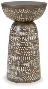 Hadcher Cream/Brown Accent Table - Ornate Home