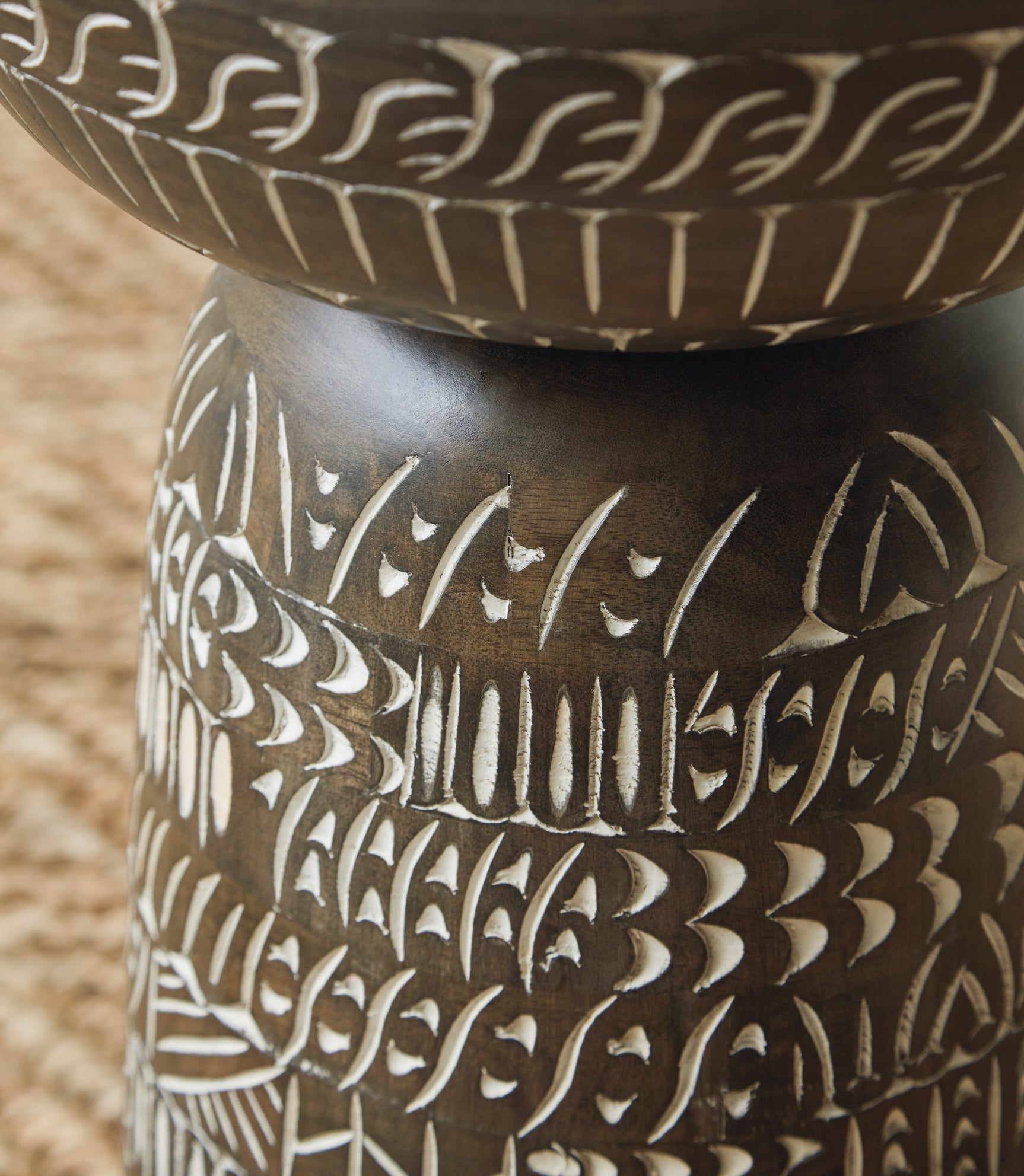 Hadcher Cream/Brown Accent Table - Ornate Home