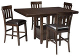 Haddigan Dark Brown Counter Height Dining Room Sets (Online Special Price) - Ornate Home