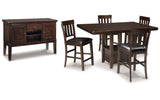 Haddigan Dark Brown Counter Height Dining Room Sets (Online Special Price) - Ornate Home