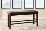 Haddigan Dark Brown Counter Height Dining Table, 4 Barstools and Bench (Online Special Price) - Ornate Home