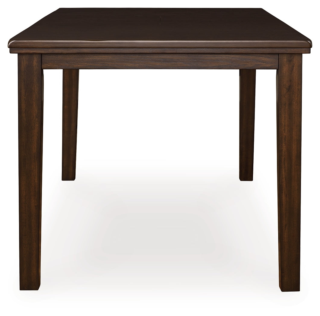 Haddigan Dark Brown Counter Height Dining Table and 4 Barstools - Ornate Home