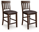 Haddigan Dark Brown Counter Height Dining Table and 4 Barstools - Ornate Home