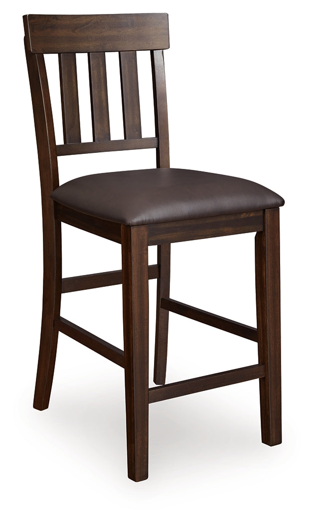 Haddigan Dark Brown Counter Height Dining Table and 4 Barstools - Ornate Home