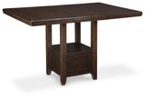 Haddigan Dark Brown Counter Height Dining Table w/ Extension Leaf - Ornate Home