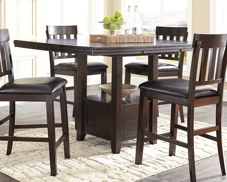 Haddigan Dark Brown Counter Height Dining Table w/ Extension Leaf - Ornate Home