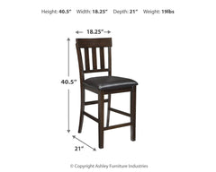 Haddigan Dark Brown Counter Height Extension Table and 8 Barstools - Ornate Home