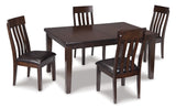 Haddigan Dark Brown Dining Table and 4 Chairs - Ornate Home