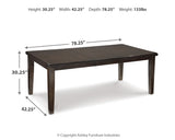 Haddigan Dark Brown Dining Table with 4 Chairs and Bench (Online Special Price) - Ornate Home