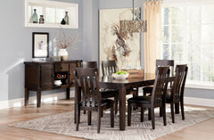 Haddigan Dark Brown Dining Table and 6 Chairs - Ornate Home