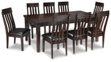 Haddigan Dark Brown Dining Table and 8 Chairs - Ornate Home