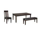 Haddigan Dark Brown Dining Table with 4 Chairs and Bench (Online Special Price) - Ornate Home