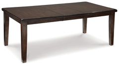 Haddigan Dark Brown Dining Table with 4 Chairs and Bench - Ornate Home