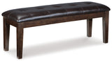 Haddigan Dark Brown Dining Table with 4 Chairs and Bench - Ornate Home
