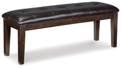 Haddigan Dark Brown Dining Table with 4 Chairs and Bench - Ornate Home