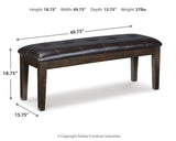 Haddigan Dark Brown Large Uph. Dining Room Bench (Online Special Price) - Ornate Home