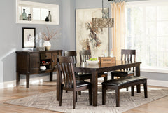 Haddigan Dark Brown Large Uph. Dining Room Bench - Ornate Home