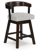 Haddigan Dark Brown Upholstered Swivel Barstool (Set of 2) (Online Special Price) - Ornate Home