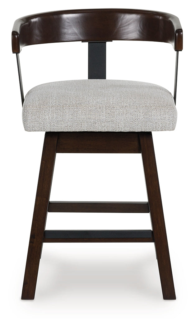 Haddigan Dark Brown Upholstered Swivel Barstool (Set of 2) (Online Special Price) - Ornate Home
