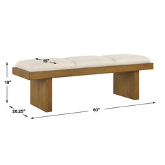 Haden White Upholstery Bench - Ornate Home