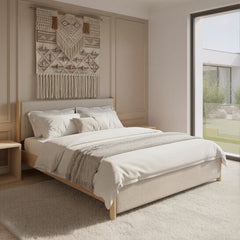 Hadi Beige & Natural King Bed - Ornate Home