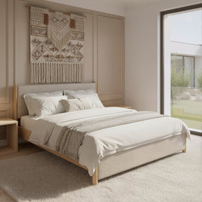 Hadi Beige & Natural King Bed - Ornate Home