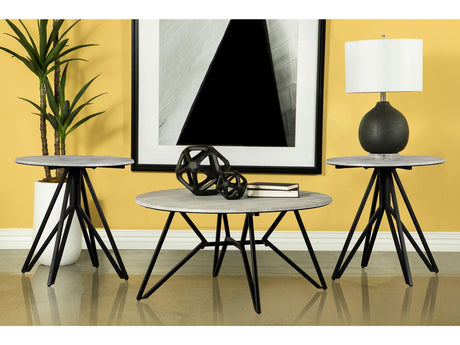 Hadi Cement 3-piece Round SmartTop Coffee and End Table Set - Ornate Home