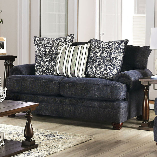Hadleigh Navy Loveseat - Ornate Home