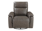 Hadley Dark Brown Swivel Glider Reclining Chair - Ornate Home