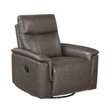 Hadley Dark Brown Swivel Glider Reclining Chair - Ornate Home