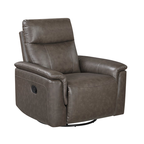 Hadley Dark Brown Swivel Glider Reclining Chair - Ornate Home