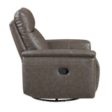 Hadley Dark Brown Swivel Glider Reclining Chair - Ornate Home