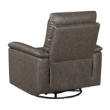 Hadley Dark Brown Swivel Glider Reclining Chair - Ornate Home