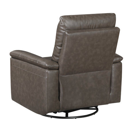 Hadley Dark Brown Swivel Glider Reclining Chair - Ornate Home