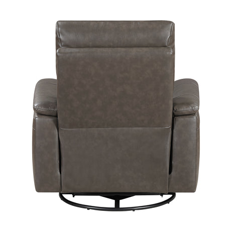Hadley Dark Brown Swivel Glider Reclining Chair - Ornate Home