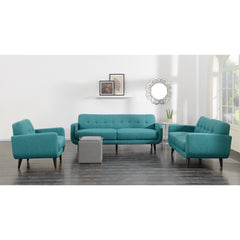 Hadley Teal/Dark Espresso 3-Piece Sofa Set - Ornate Home