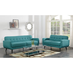 Hadley Teal/Dark Espresso Sofa & Loveseat Set - Ornate Home