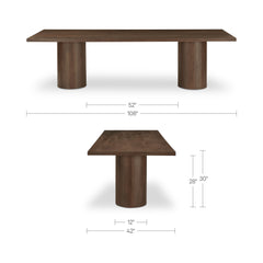 Hadley Warm Brown Small Dining Table - Ornate Home