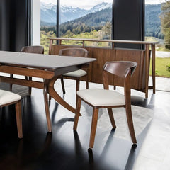 Hadsten Walnut 7 Piece Dining Set - Ornate Home