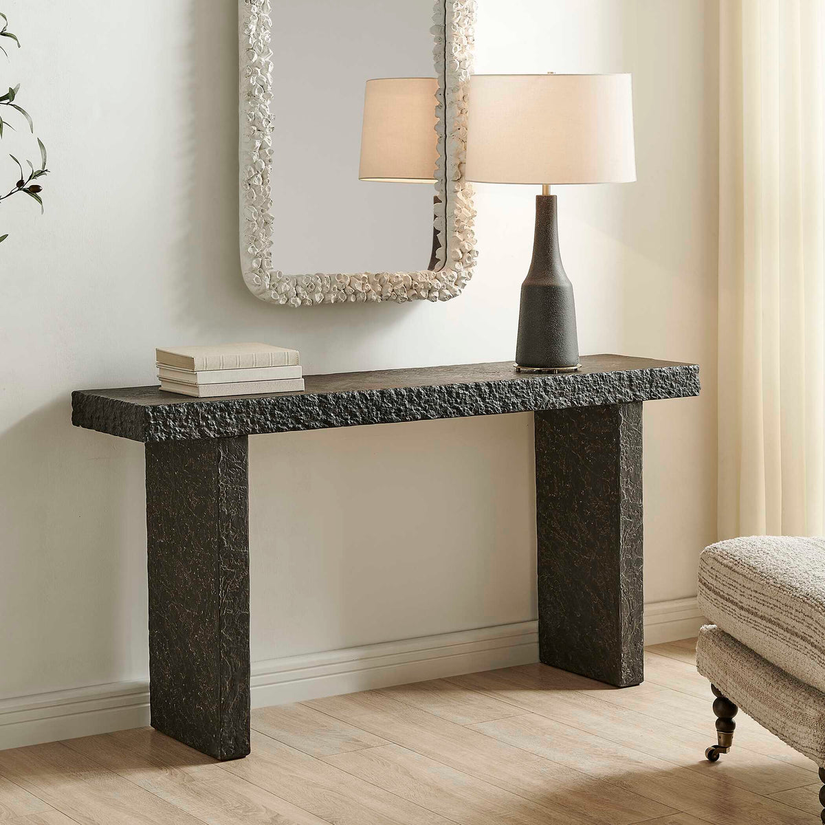 Hagan Slate Indoor-Outdoor Console Table - Ornate Home