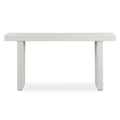 Hagan White Indoor-Outdoor Limestone Console Table - Ornate Home