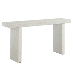 Hagan White Indoor-Outdoor Limestone Console Table - Ornate Home