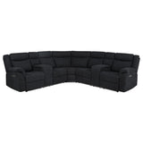 Hagen Steel Grey Upholstered Power Reclining Sectional Sofa - Ornate Home