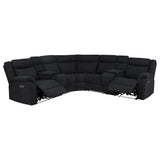 Hagen Steel Grey Upholstered Power Reclining Sectional Sofa - Ornate Home