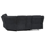 Hagen Steel Grey Upholstered Power Reclining Sectional Sofa - Ornate Home
