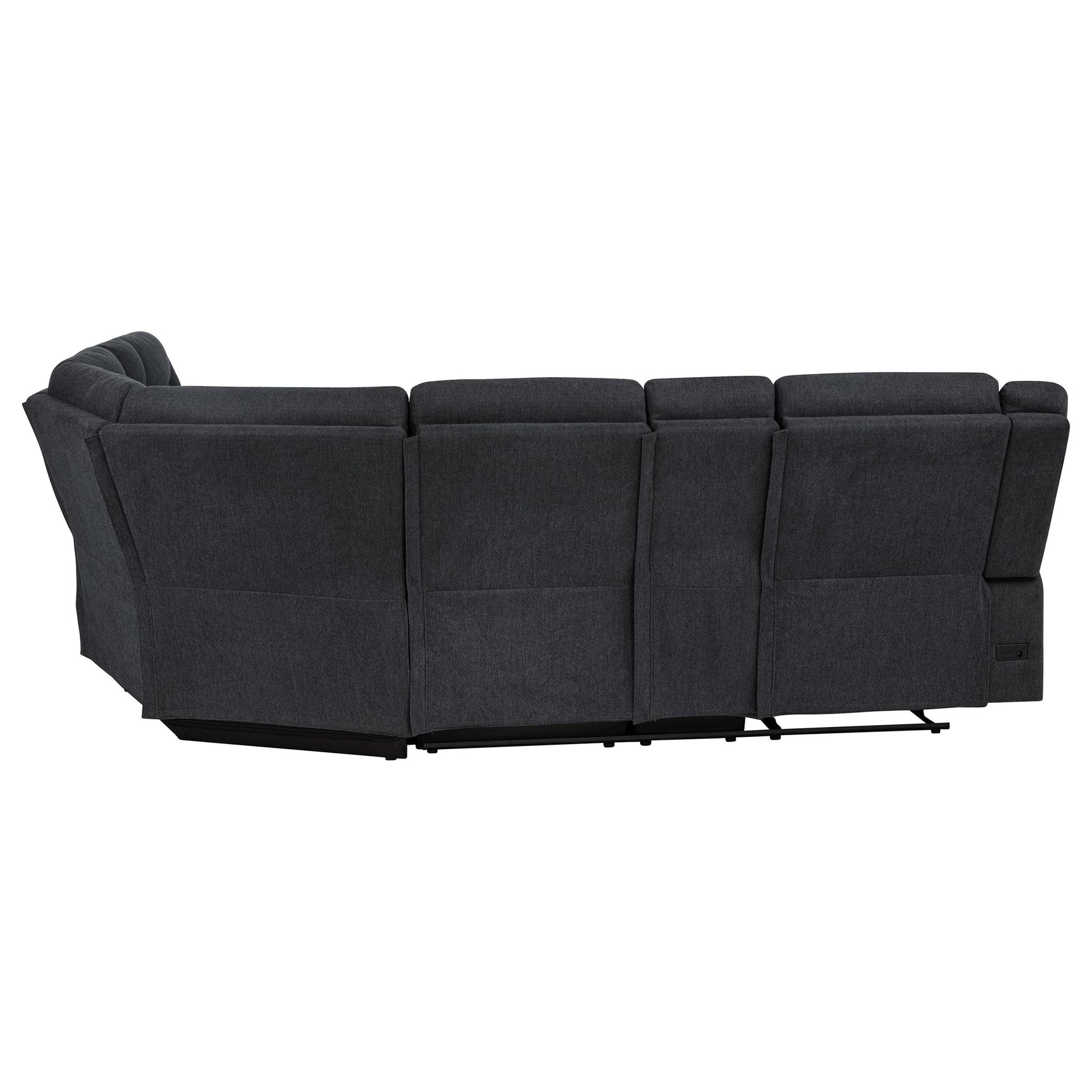 Hagen Steel Grey Upholstered Power Reclining Sectional Sofa - Ornate Home