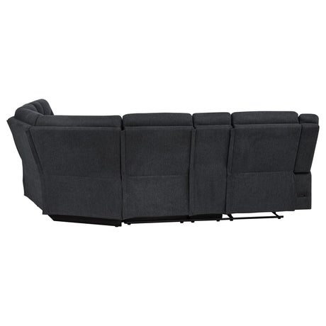 Hagen Steel Grey Upholstered Power Reclining Sectional Sofa - Ornate Home