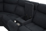 Hagen Steel Grey Upholstered Power Reclining Sectional Sofa - Ornate Home
