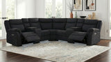 Hagen Steel Grey Upholstered Power Reclining Sectional Sofa - Ornate Home